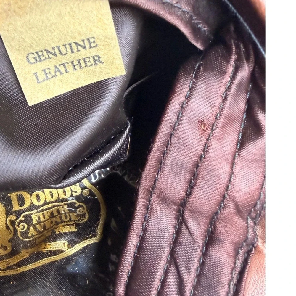 Vintage Dobbs Fifth Avenue Leather Newsboy Baker Boy Cap Brown USA M - Picture 15 of 16